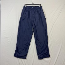 VTG Nike Track Pants Mens XL Navy Blue Mesh Lined Ankle Zip Swoosh Logo 90s
