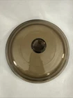Pyrex Corning Ware Visions V-1.5-C Round Lid Brown Amber Glass Replacement 6.75”