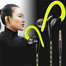 Wired In-Ear Sport Hifi Headphone Earbuds Over Ear Hook Earphone 3.5mm With MIC
