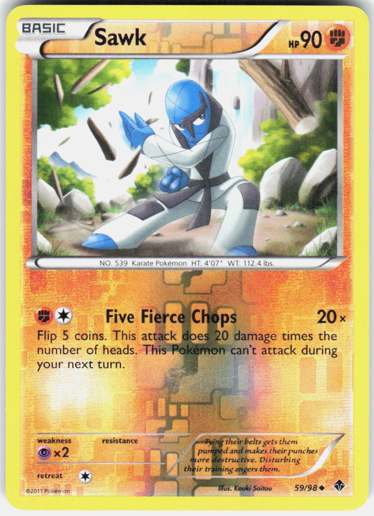 Sawk 59/98 Uncommon Emerging Powers Pokemon Reverse Holo