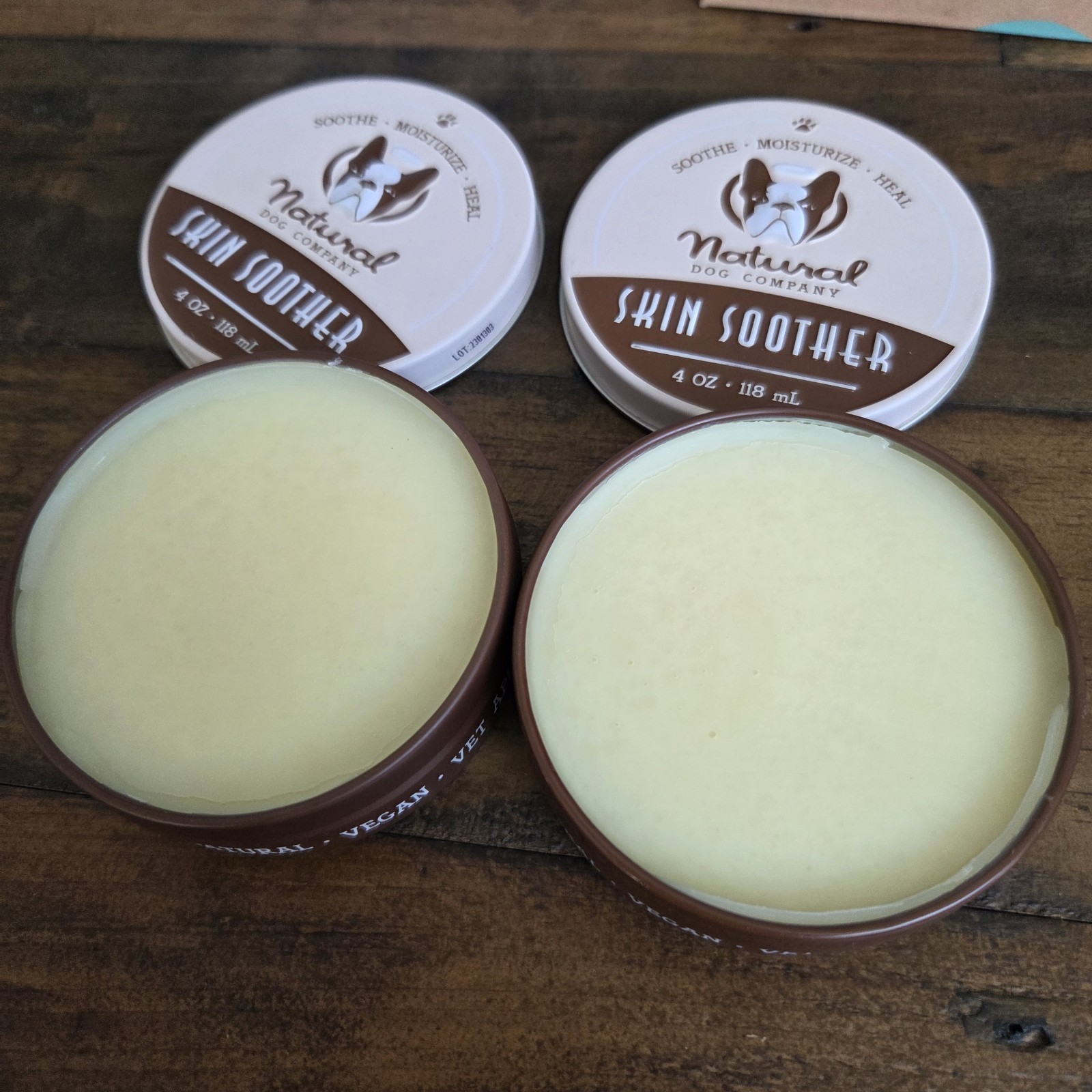 2pk 4oz Natural Dog Company Skin Soother Healing Balm Organic 118 ml. Tin New