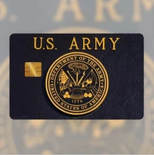 UNITED STATES US ARMY GOLD BLACK CREDIT DEBIT CARD SKIN STICKER 1PC
