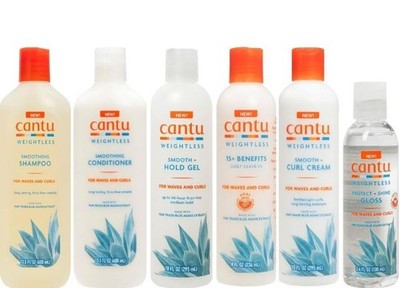 Cantu Haarpflege Paket - Weightless Leave-In Creme, Shampoo, Conditioner, Smooth