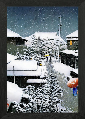 Ukiyo e Snow at Daichi Framed Wall Art Poster Canvas Print Picture