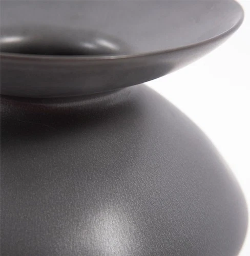 Modern Graphite Ceramic Flared Vase for Elegant Decor - Picture 3 of 3