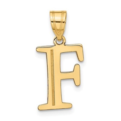 10K Gelbgold poliert geätzter Buchstabe ''F'' Initiale Charm Anhänger 0,53g