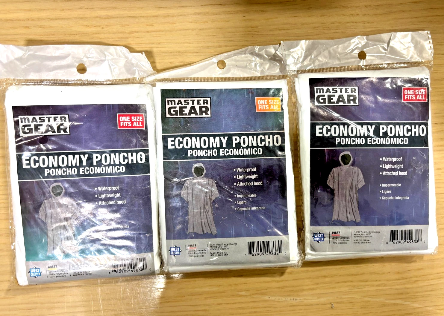 NWT! Lot Of 3 Gear Economy Poncho - Waterproof, Lightweight w/ Hood One Size
Opens in a new window o