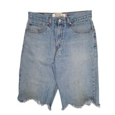 LEVIS Cut Off Blue Denim Jeans Cotton Shorts Mens W32
