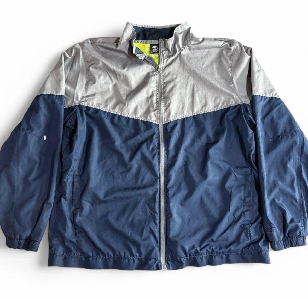 Vintage 90s Starter Windbreaker Jacket Unisex XL Gray Blue
