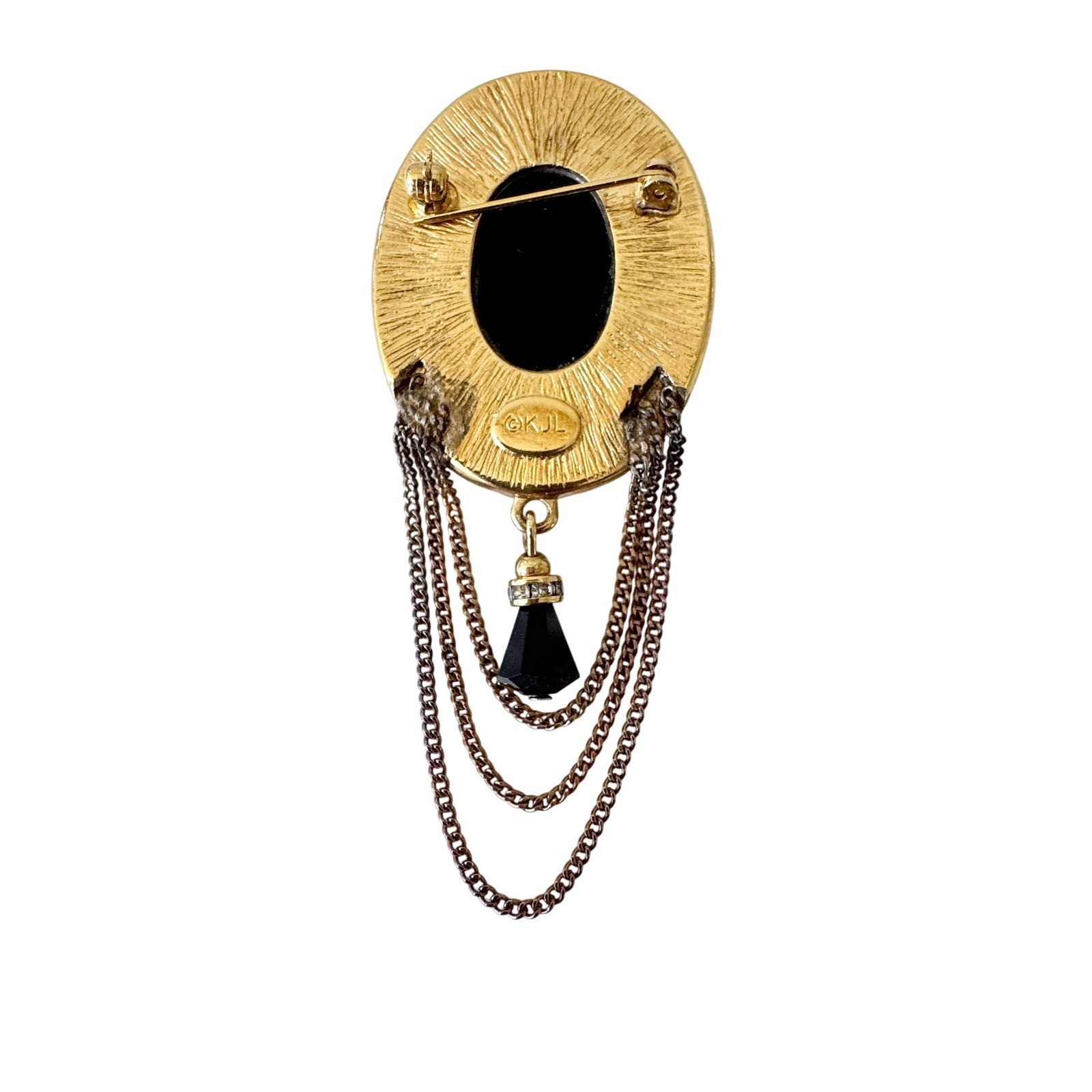 KJL Kenneth Jay Lane Victorian Revival Brooch Ova… - image 6