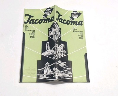 Tacoma Washington Mount Rainier National Park Early 1900's Travel Map Brochure