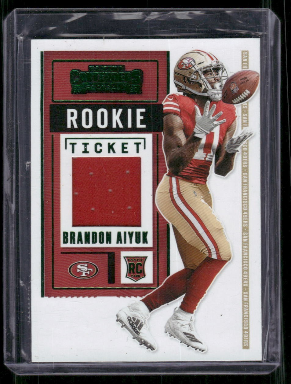 BRANDON AIYUK 2020 Panini Contenders Rookie Ticket Swatches Green #RTS-BAI