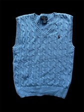 Polo By Ralph Lauren Boys  /Kids  V-neck Blue Sweater Vest Small 8 