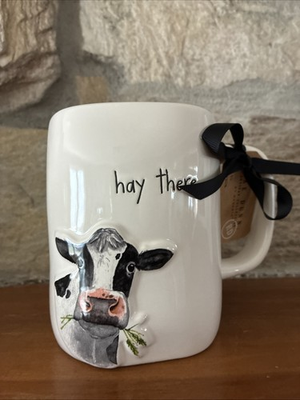 #ad RAE DUNN Cow โHAY THEREโ Mug $14.99