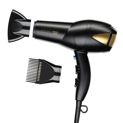 InfinitiPro Conair 1875W Hair Dryer Black Gold, Ionic Diffuser
