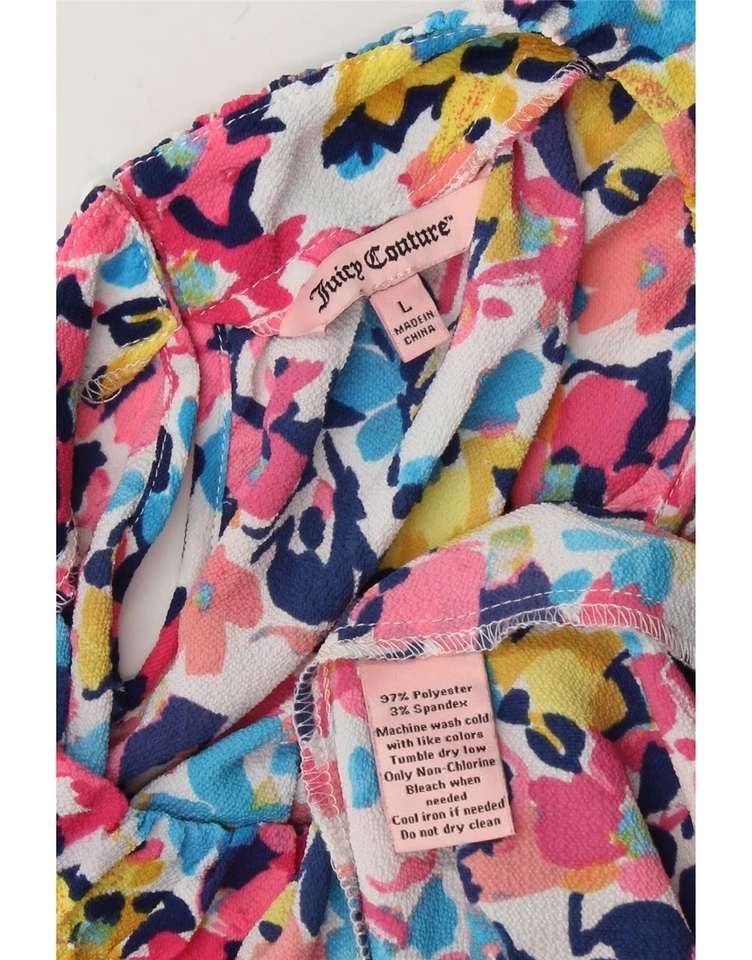 Vestido JUICY COUTURE para mujer línea A Reino Unido 14 grande multicolor floral BE09 Foto 3 de 3