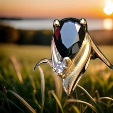 14k Black Onyx and Yellow Gold Ring Size 6.5 Ring