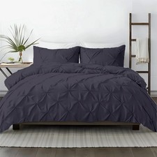 3 Pc Queen/Full Size Pinch Pleated - Pintuck Duvet Cover Set - 100 Egyptian ...