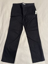 Essentials Boy's Slim Leg Flat Front Uniform Chino Pant Black 12 Years - NWT
