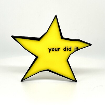 Your Did It - Funny Star Trophy 3D Printed Gag Gift Prank Present for Friend