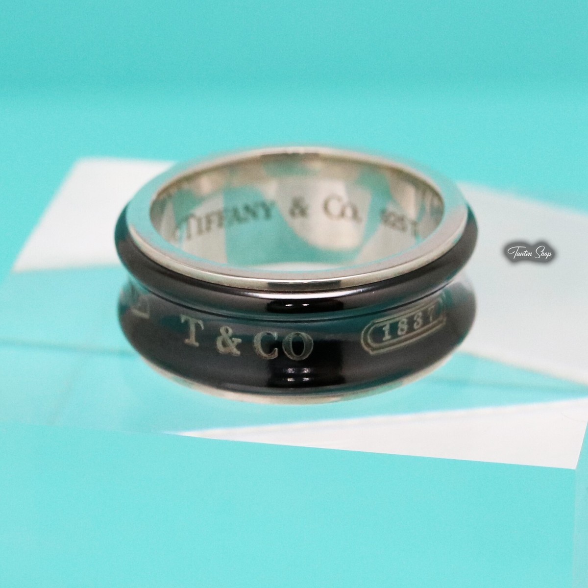 Tiffany & Co. 1837 Black Titanium US Sz 7.25 Wide Band Ring Tiffany & Co. 1837 Black Titanium US Sz 7.25 Wide Band Ring