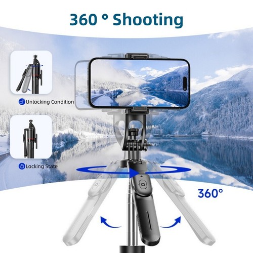 67" Phone Tripod Selfie stick w/ Remote Extendable Aluminum For CellPhone GoPro - 第 2/13 張圖片