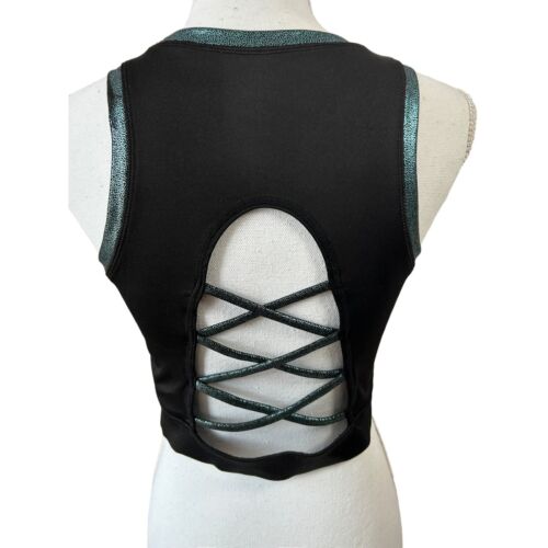 Justice Active Girls Sports bra Size 20 Logo Dance Stretch Activewear Openback - Picture 2 of 5