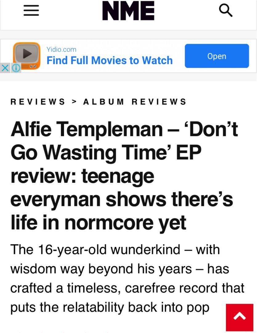 Alfie Templeman/Don'T Go Wasting Time 1st 10-inch record Used