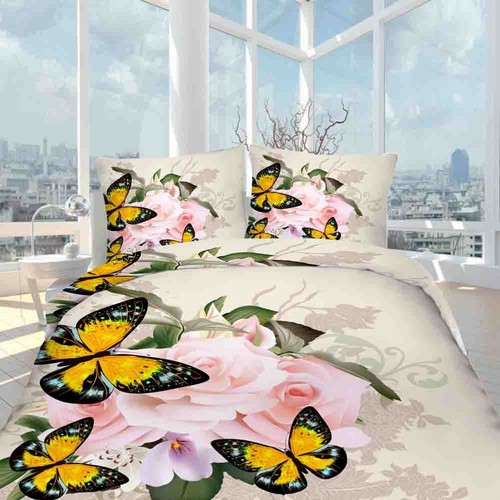 Housse De Couette Imprimé 3D Perles Orange - Ensemble Lit Avec Taies D'oreiller - Neuf Avec étiquettes