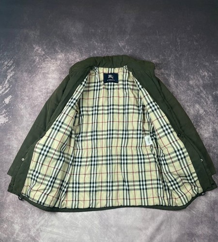 BURBERRY London Vintage Puffer Jacket Nova Check Olive Green Womens 44 - Picture 5 of 10