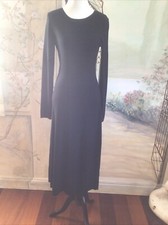 Nicole Miller NY Black Ribbed Midi sweater dress Sz M