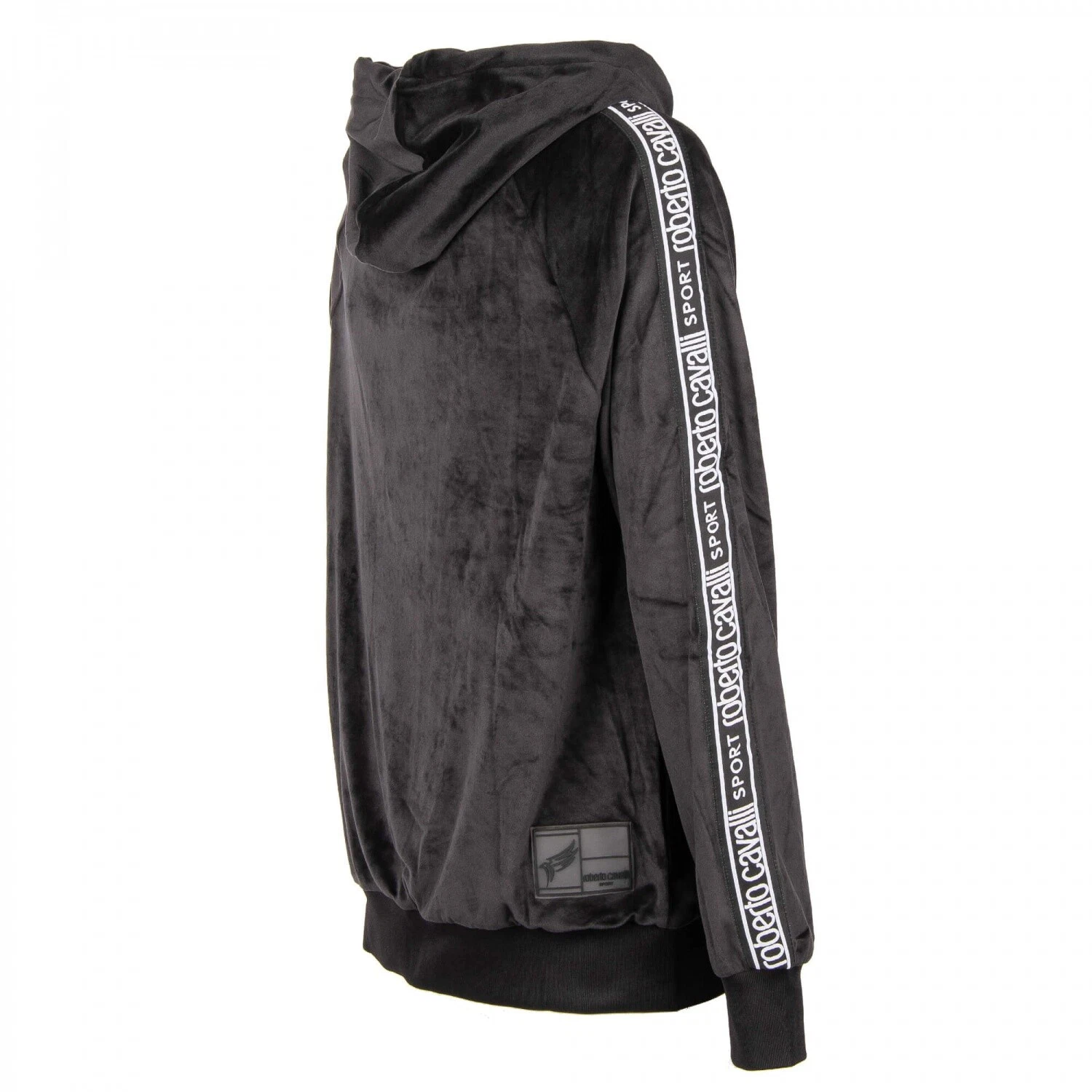 SACAI ROBERTO CAVALLI Sport Velluto Felpa con Felpa con Felpa con Logo Strisce Nero 09575