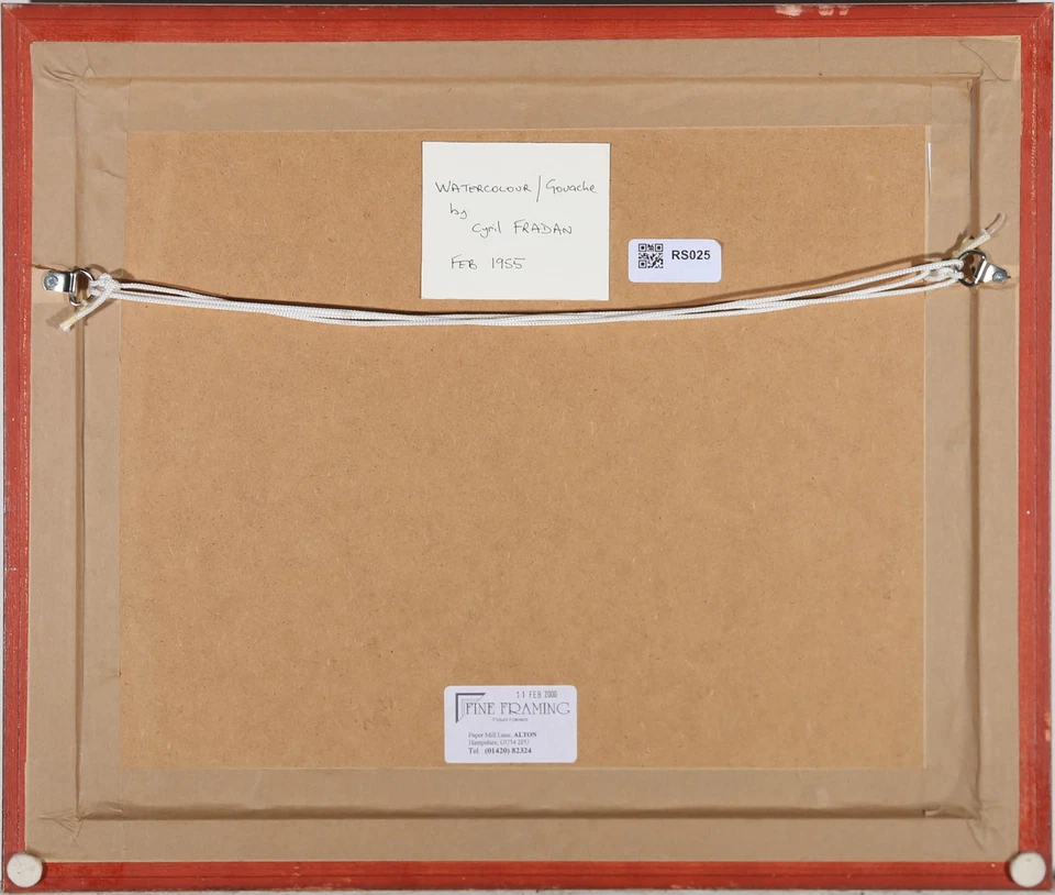 Cyril Fradan (1928-1997) - Framed 1955 Gouache, Tub Time - Image 4 of 4