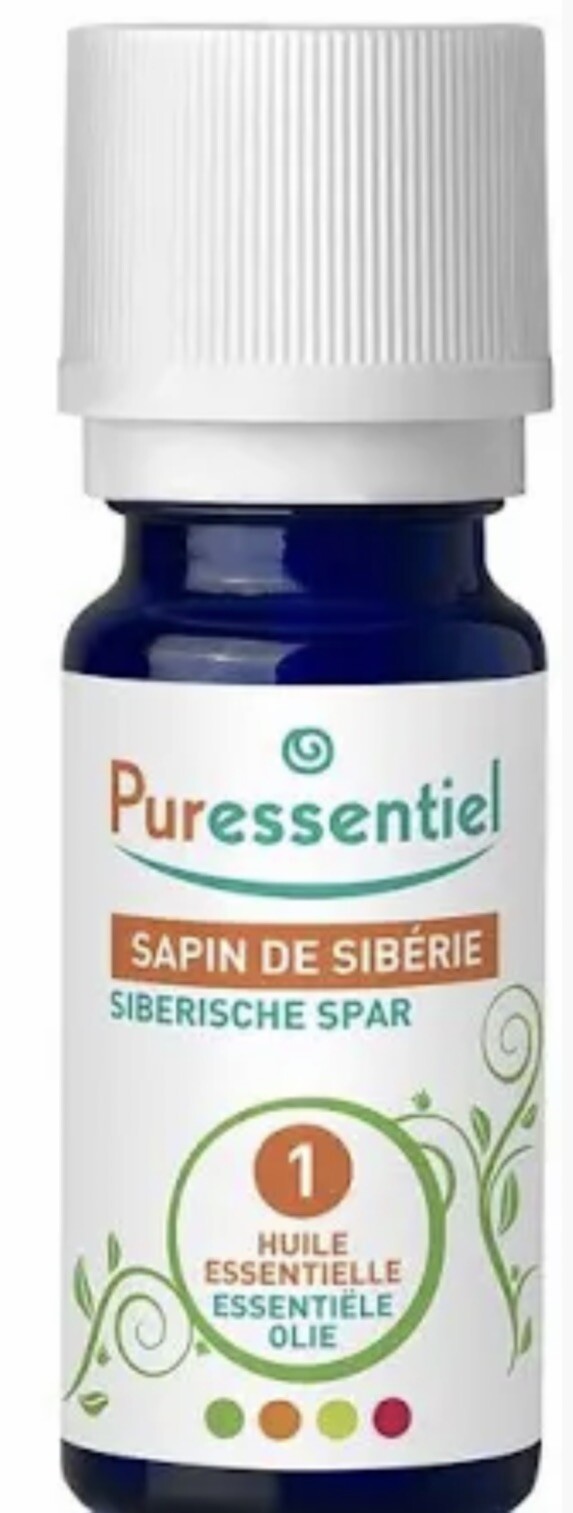 Huile essentielle sapin de Sibérie bio Puressentiel 10ml contre le nez bouché