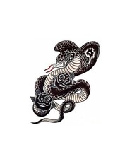 Black Snake Rose Seductive Waterproof Temporary Tattoo Body Art Stickers