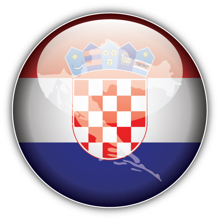 Croatia Glossy Map Flag Label Car Bumper Sticker Decal 5'' x 5