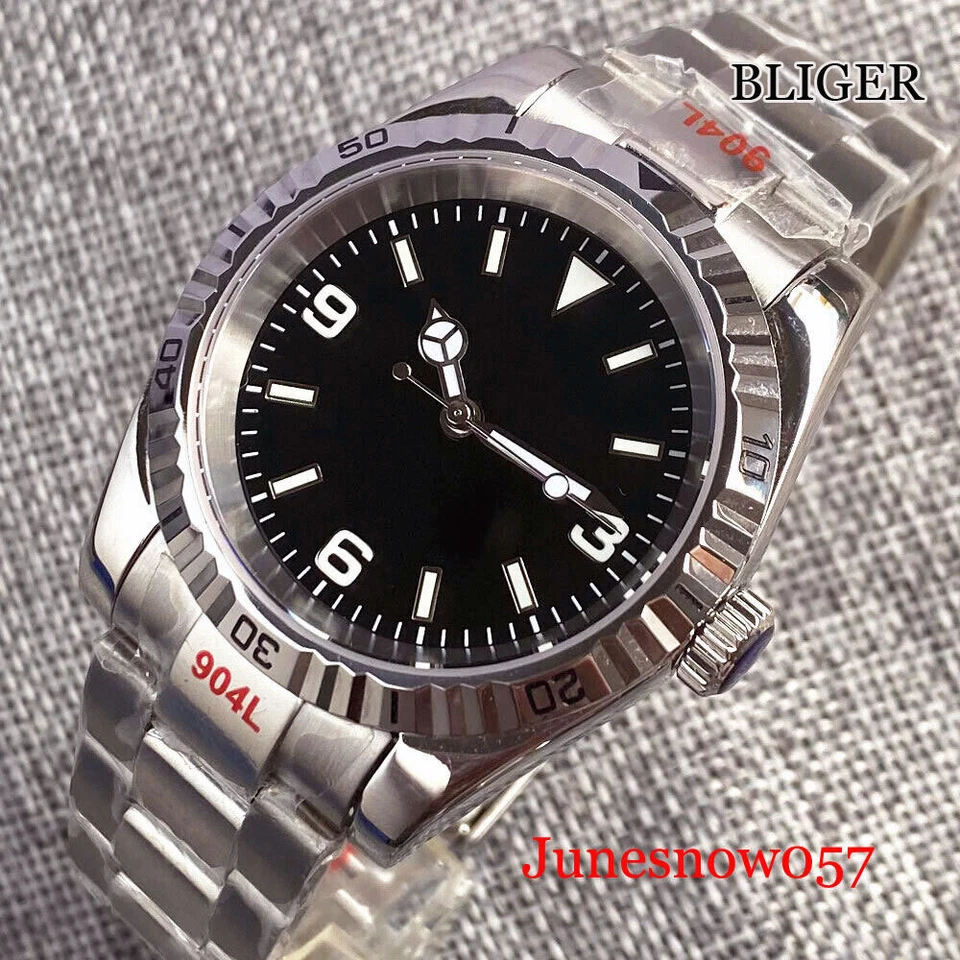 39MM New Fluted Bezel NH35 PT5000 Mechanical For Mens Wristwatch Oyster Bracelet - Bild 1 von 4