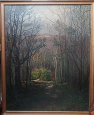 P.H. Grafe Germany Cincinnati Ohio 24X 30 Landscape Antique Oil Painting