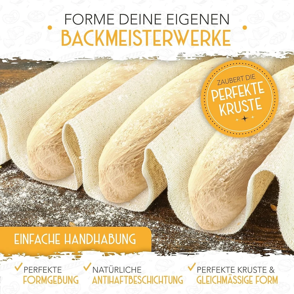 KRUSTENZAUBER Bäckerleinen und Bäckermesser Set - 2x Leinentuch + 2x Teigmesser - Bild 4 von 4