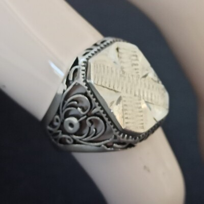 Vintage Men's Ring Signet Sterling 925 Silver Art Deco