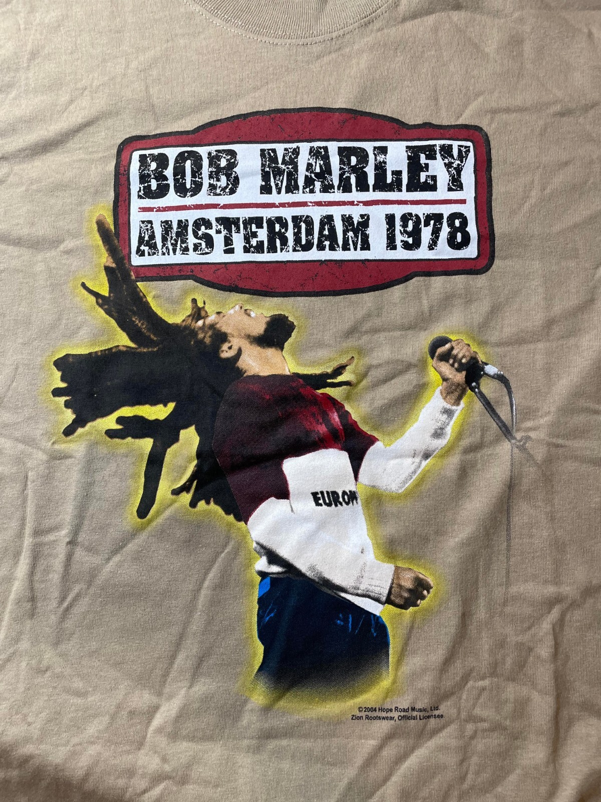 Zion Rootswear Men's Bob Marley 'Kaya Now' Jumbo T-Shirt - Officially Licensed