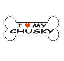 5" love my chusky dog bone bumper sticker decal usa made
