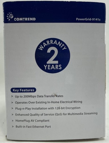 Comtrend - PowerGrid-9141S - 200 Mbps Powerline Ethernet Adapter - White - Picture 4 of 4