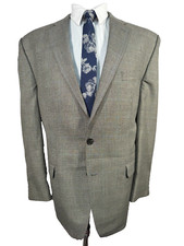 CHAPS Mens Brown GLEN PLAID BIG TALL Classic Sport Coat Blazer Jacket SIZE 48R