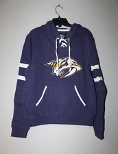 New NHL Nashville Predators Old Time style mid weight cotton hoodie women M