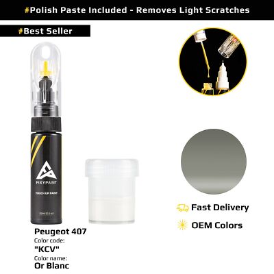 Touch up Paint for Peugeot 407 Code: KCV Or Blanc