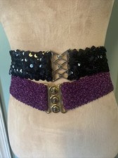 1980  s Sequin Elastic Belt Lot Medium