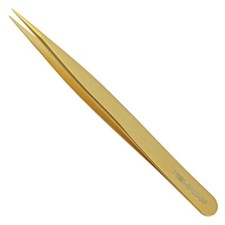 Bergeon 7029-2AM-GF Gold Plated Antimagnetic Brass Tweezers