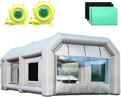 Sewinfla Professional Inflatable Paint Booth 28x15x11Ft With Blowers Upgrade 