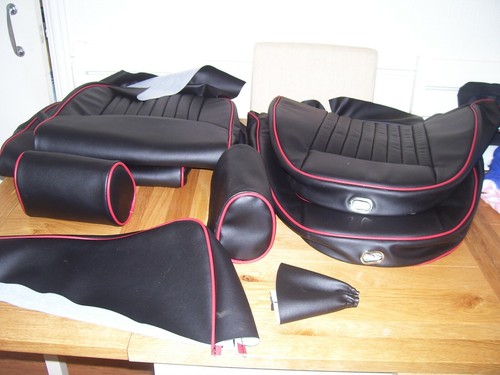 triumph spitfire 1500 SEAT covers British made.Black LEATHER LOOK.fits 1973 to81 - Picture 12 of 18